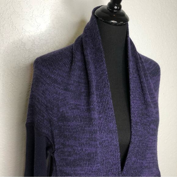 Lululemon Wrap It Up dark purple elbow patch side zip merino wool cardigan 8 - Picture 2 of 16